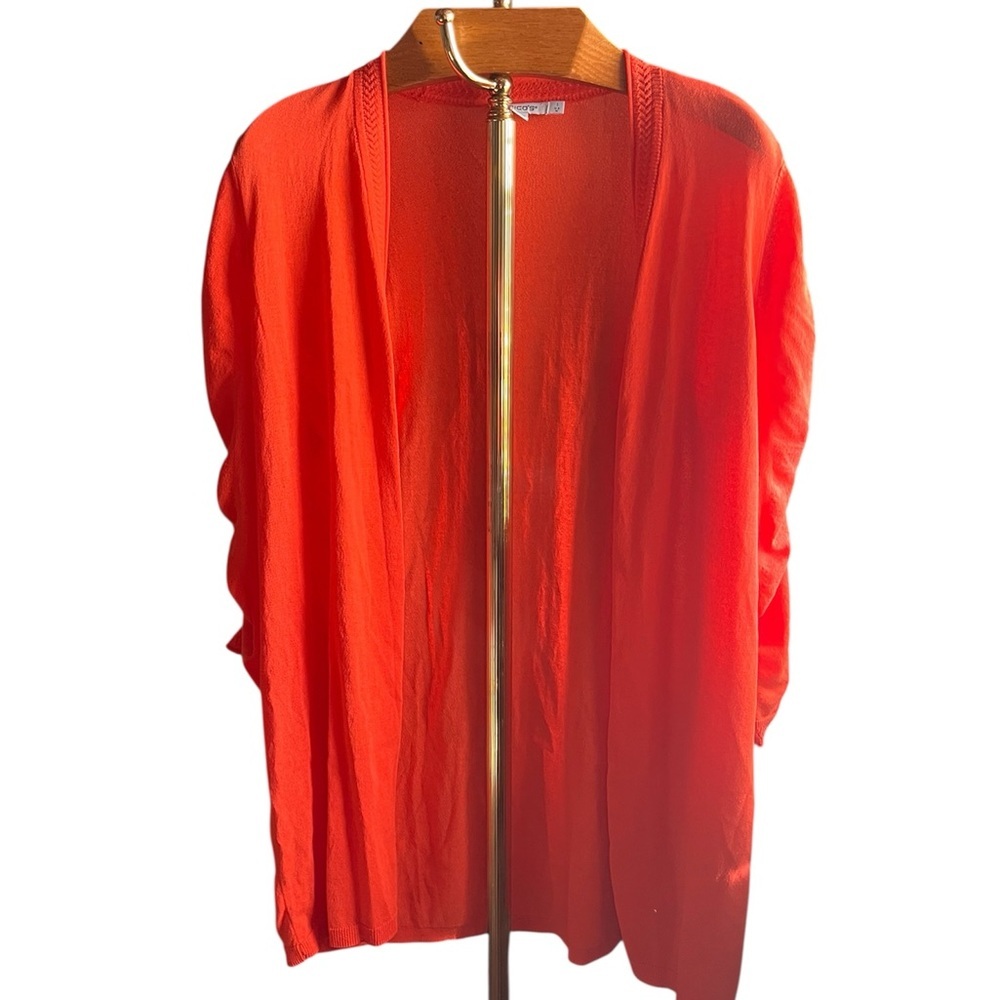 Chico's NEW Coral Open Front Long Line Cardigan 1
